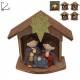 Crèche de Noël avec 3 personnages de 7 cm et lumière (24 X 9 X 14 cm) - 4 modèles assortis