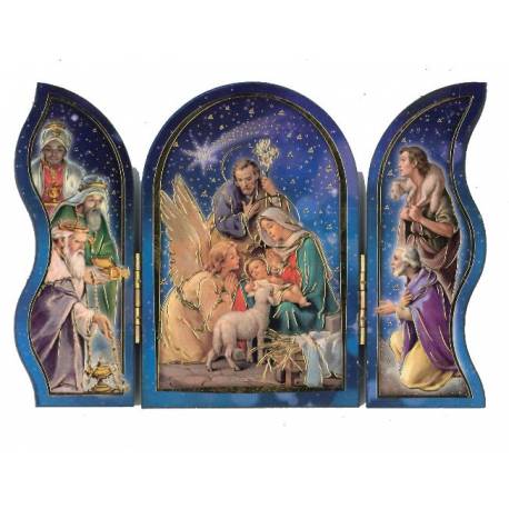 Triptyque 13 X H09 cm - Nativité - Anges