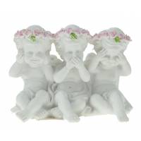 Trio anges sagesse / assis - 6 cm