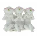 Trio anges sagesse / assis - 6 cm