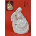 Nativité moderne en porcelaine blanche avec lumière (7 x 6 x 12 cm)