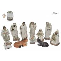 Personnages de crèche de Noël - 11 figurines de 20 cm