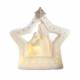 Nativité moderne en porcelaine blanche avec lumière (11.6 x 4.4 x11.6 cm)