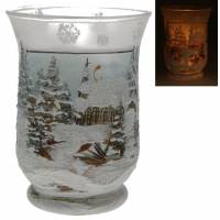 Vase En Verre Paysage Enneige 15 Cm