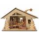 Houten kerststal + licht 10x20x10 cm 