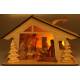 Houten kerststal + licht 10x20x10 cm 