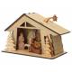 Houten kerststal + licht 10x20x10 cm 