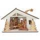 Houten kerststal + licht 10x20x10 cm 