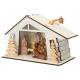 Houten kerststal + licht 10x20x10 cm 