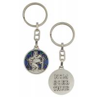 Porte-Clefs - St Christophe / K.G.T. - 30 mm - Email Bleu