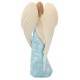 Ange En Bois Sculpte 15 cm bleu