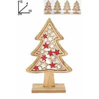 Kerstdecoratie in hout Kerstboom van 15 cm 