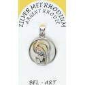 Medaille van de Maagd in gerhodineerd zilver met parelmoer 