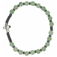 Armband op elastiek Jade en hematiet 