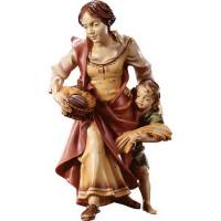 Bergère avec enfant : crèche de Noël en bois Ulrich 15 cm