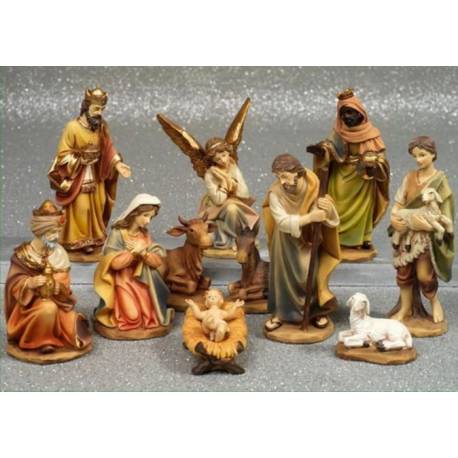 Kerstgroep van 11 figuren - 9 cm 