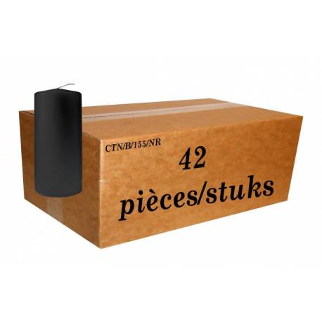 Carton de 64 Bougies 150 X 50 mm - Noir