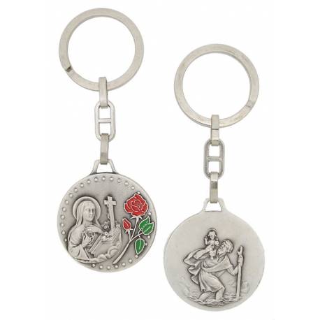 Porte-Clefs 35 Mm Ste Rita Rose Rouge