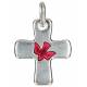 Kruisje 16 X 13 mm - Duif - Email Rood 