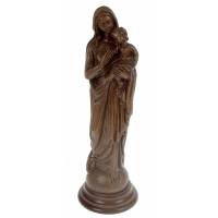 Statue 20 cm - Vierge et Enfant / Base Bois