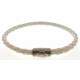 Armband-Tientje - Leder Wit + Sluiting Zilver 