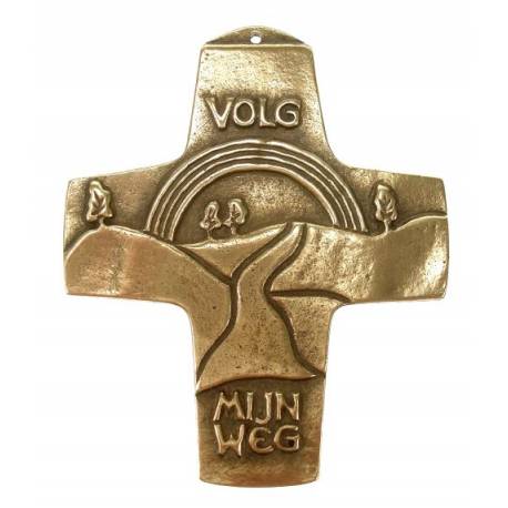 Croix Murale Bronze 11 Cm Volg Mijn Weg