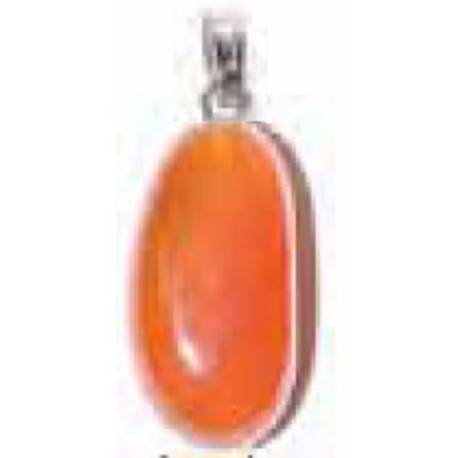 Pierre De Santé Pendentif 25 X 15 Mm Cornaline