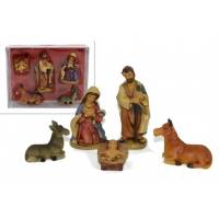 Personnages de crèche de Noël - 5 figurines de 11 cm