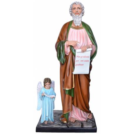 Beeld Heilige Mattheus met engel 160 cm in glasvezel 