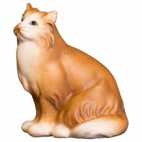 Chat : crèche de Noël en bois Komet 12 cm
