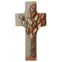 Croix avec arbre de vie de 22 cm finition bleu et dorée