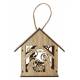 Lanterne en bois 16cm avec crèche de Noël + lumière