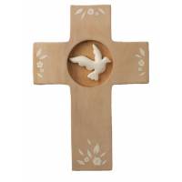 Kruis - Heilige Geest komt in ons - White Patined - 14x10cm 