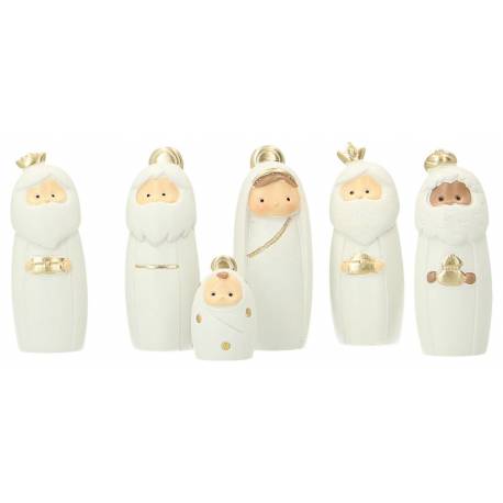 Personnages de crèche de Noël - 6 figurines de 6 cm