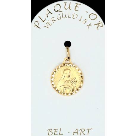 Médaille plaqué-or - Ste Thérèse - 14 mm